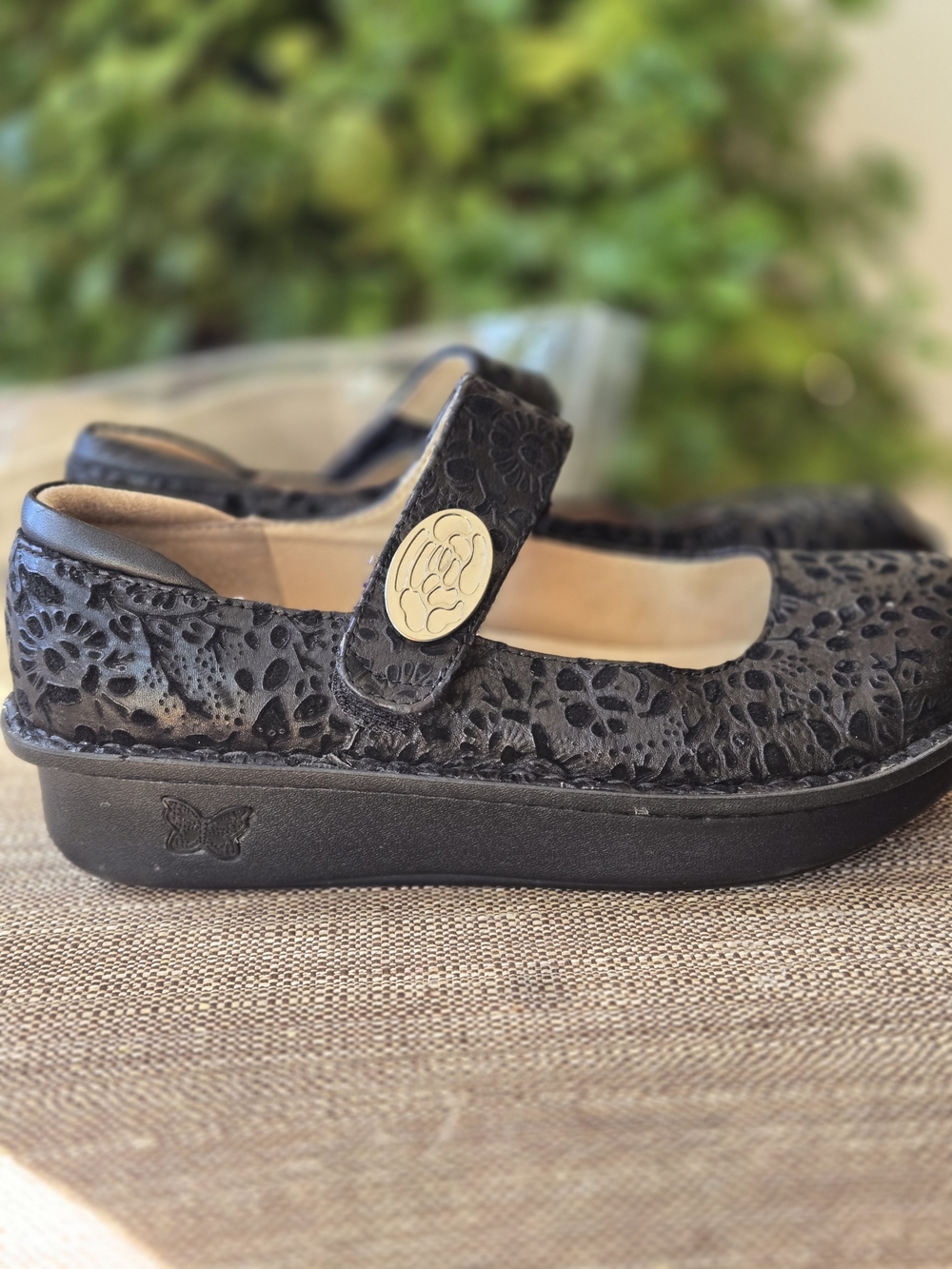 Alegria Paloma Black Patterned Mary Jane Shoes And Replacement Insoles - Picture 3 of 12
